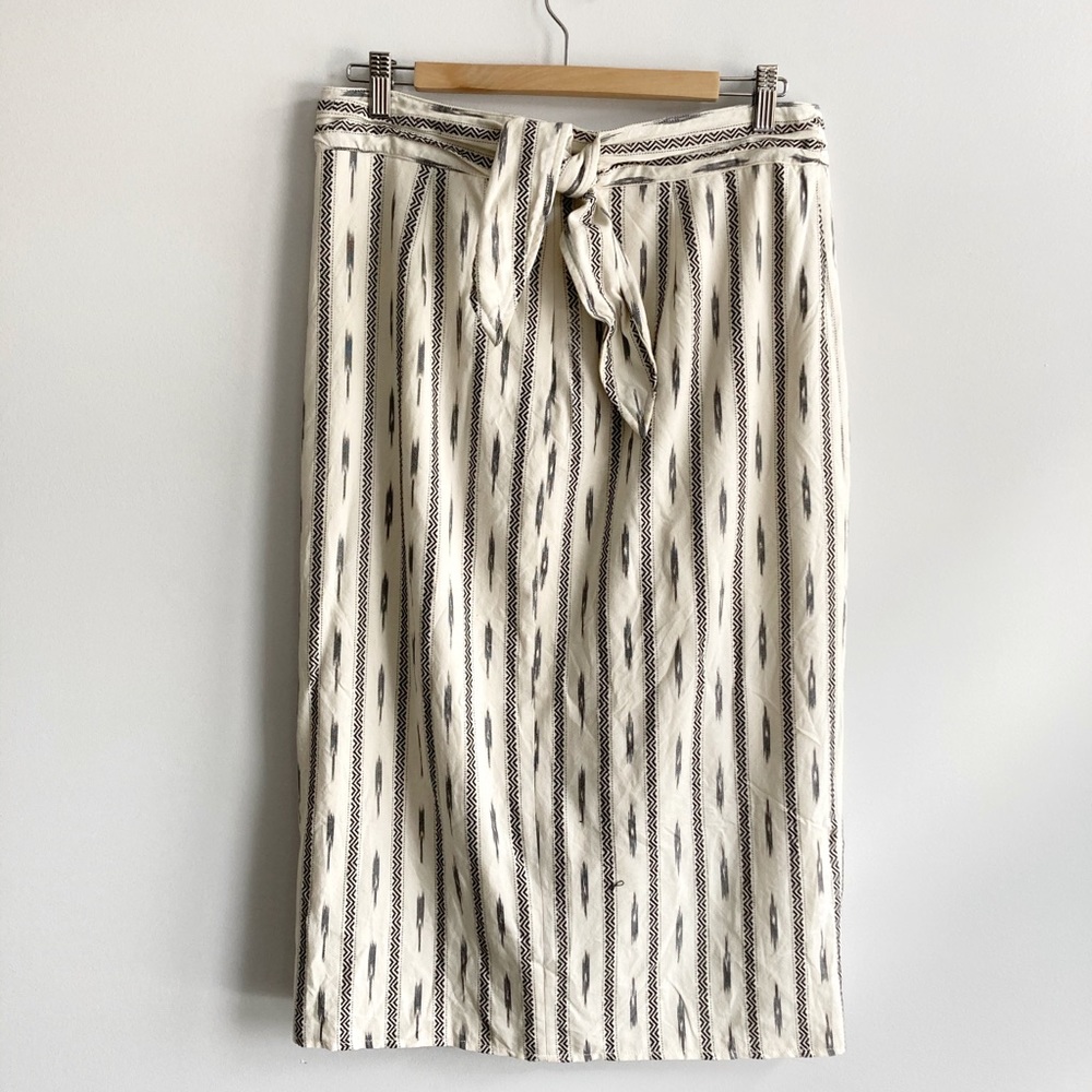 J.CREW / tulip faux wrap skirt in ivory ikat - Picture 3 of 7